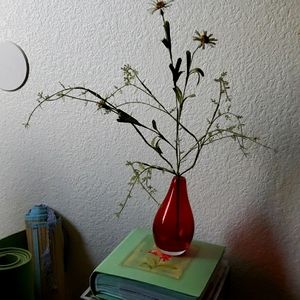 Red tear drop vase